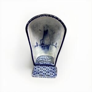 Vintage Delft Rauenstein Wicker Beach Chair Figurine Watch Holder - Holland